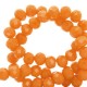 Faceted glass beads 4x3mm disc Oriole orange-pearl shine coating